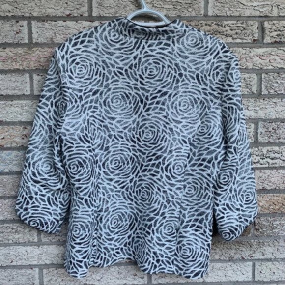 Joseph Ribkoff black white Rose print jacket 16 US - Picture 5 of 10
